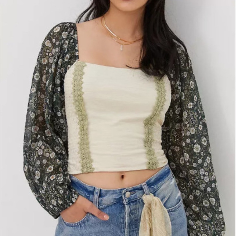 Anthropology Forever That Girl balloon sleeve top, XL